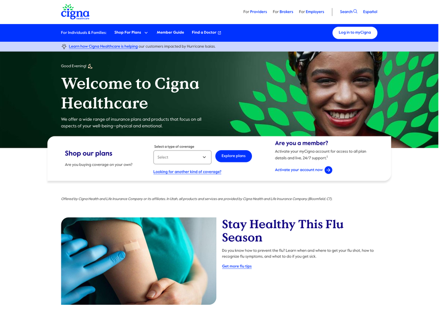 Cigna Healthcare website