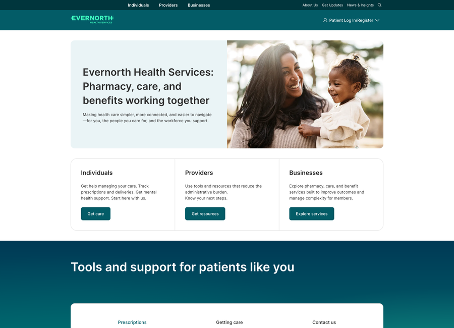 Evernorth Health Services website