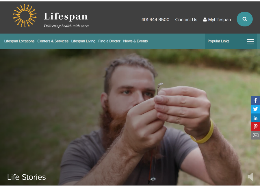 Screenshot of Life Stories campaign for Lifespan