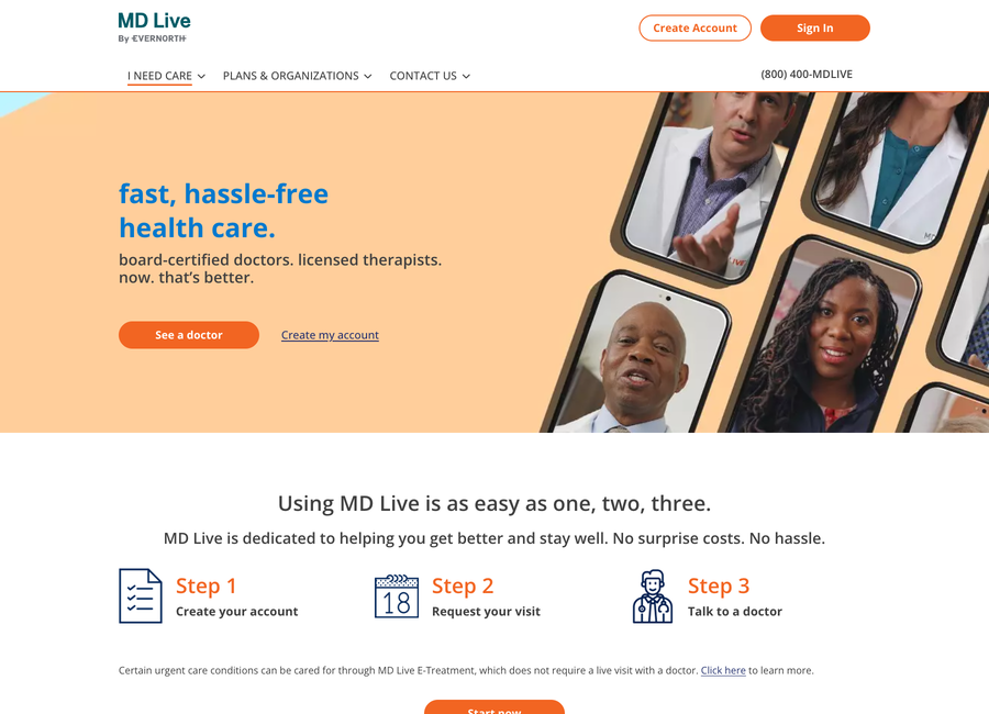 MD Live website