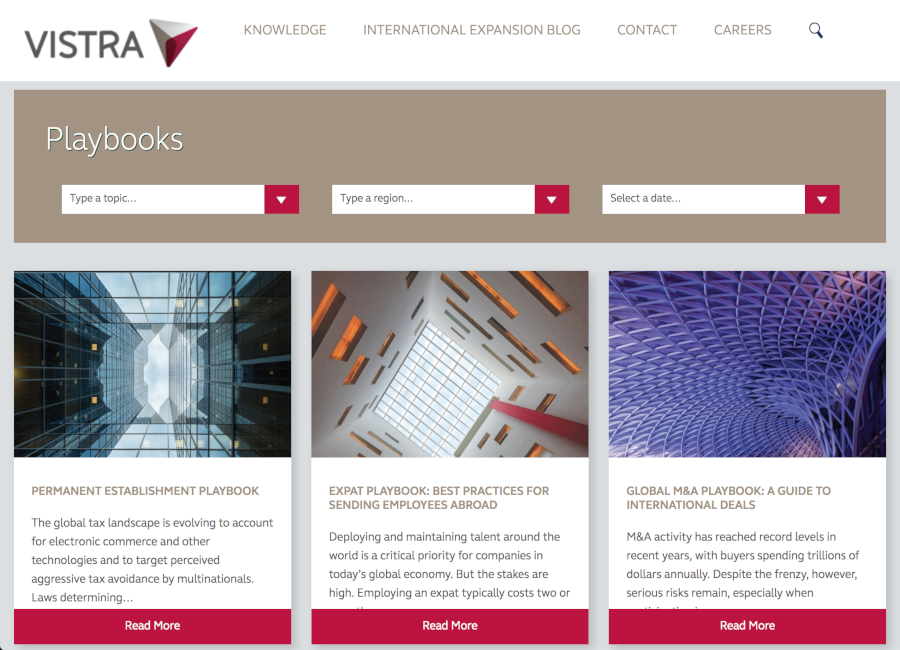 Screenshot of Radius Worldwide / Vistra International Expansion website